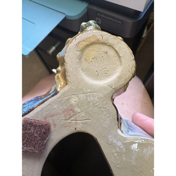 VINTAGE CHINESE SHIWAN MUDMAN STATUE Farmer With Tablet Rare 9” - Picture 4 of 8